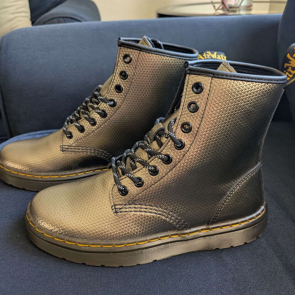 Dr. Martens Metallic Gold Textured Boots